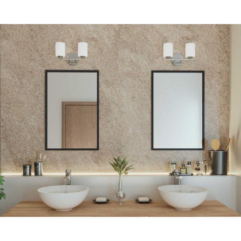 Progress Lighting Replay 2-Light Bath Vanity, Porcelain, Textured Black, Shade Included