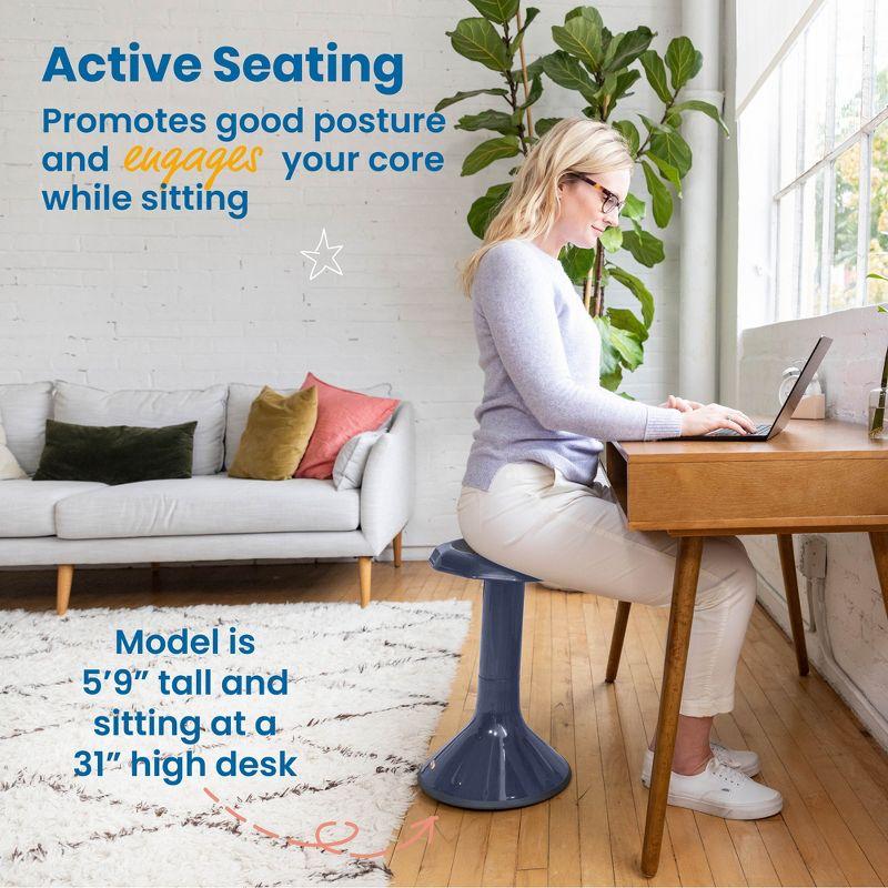 ECR4Kids ACE Active Core Engagement Wobble Stool, 20-Inch Seat Height, Grey, 1
