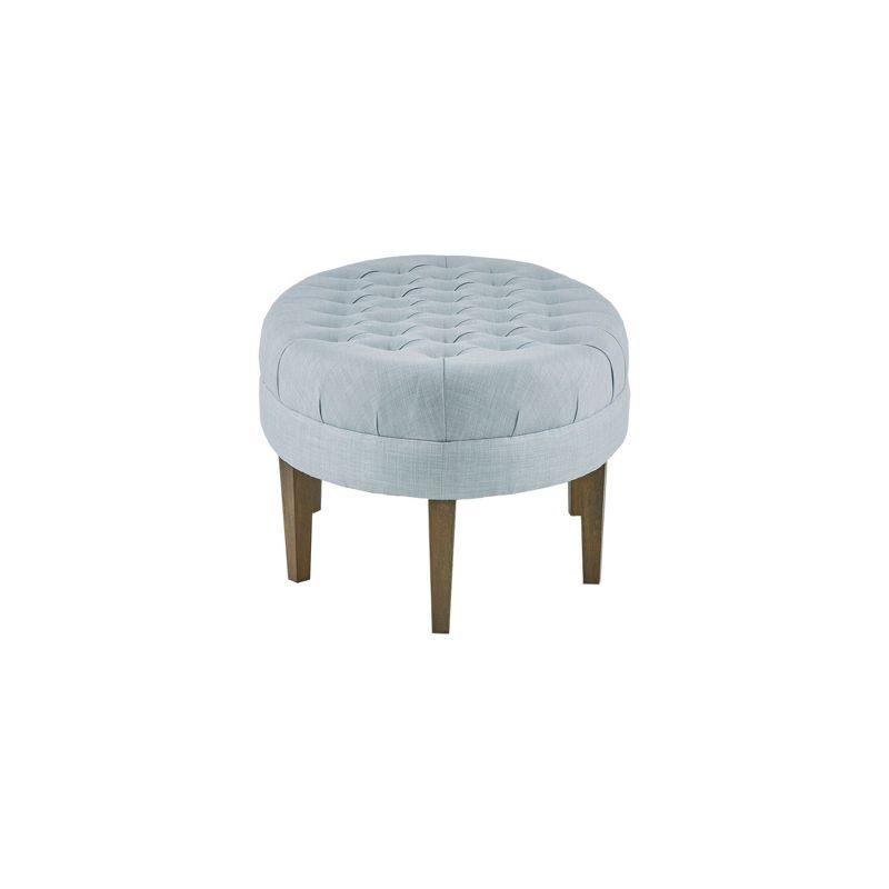 Madison Park Mathew Surfboard Tufted Ottoman Dusty Blue: Polyester Upholstery, Plywood Frame
