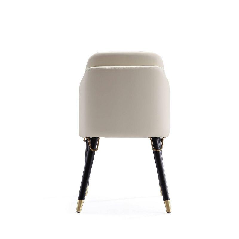 Estelle Faux Leather Dining Chair Cream - Manhattan Comfort: Upholstered, Wood Legs, No Assembly Required