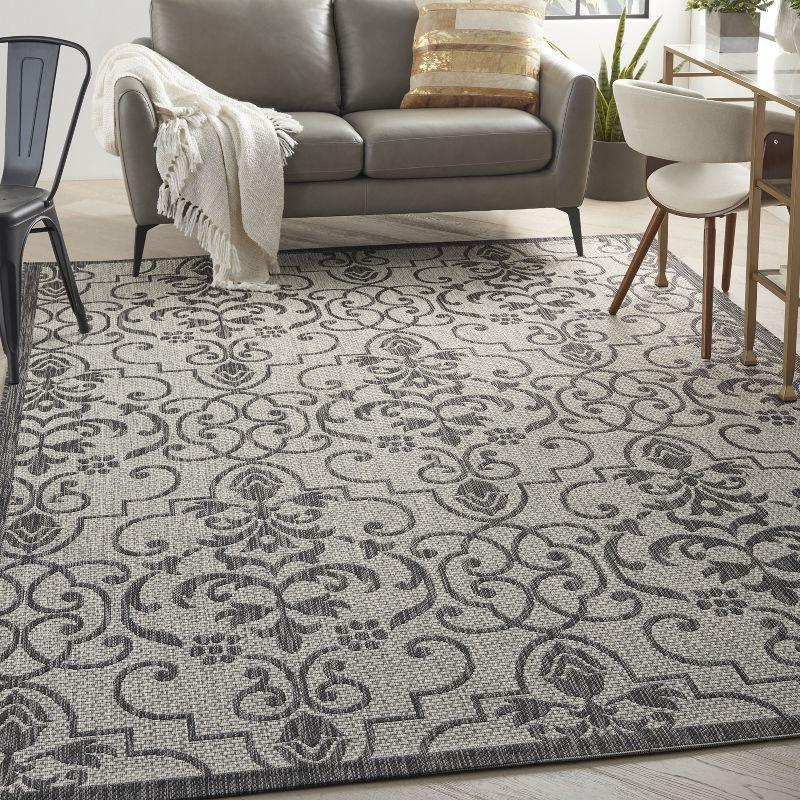 Nourison Garden Party Scroll Indoor/Outdoor Flatweave Area Rug