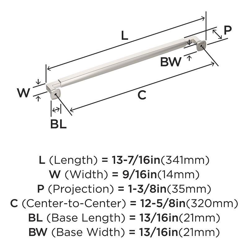 Polished Nickel 12-5/8" Cabinet Bar Pull with Mounting Hardware