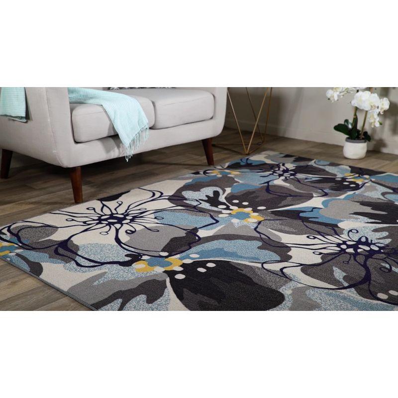 World Rug Gallery Modern Floral Non-Slip (Non-skid) Area Rug