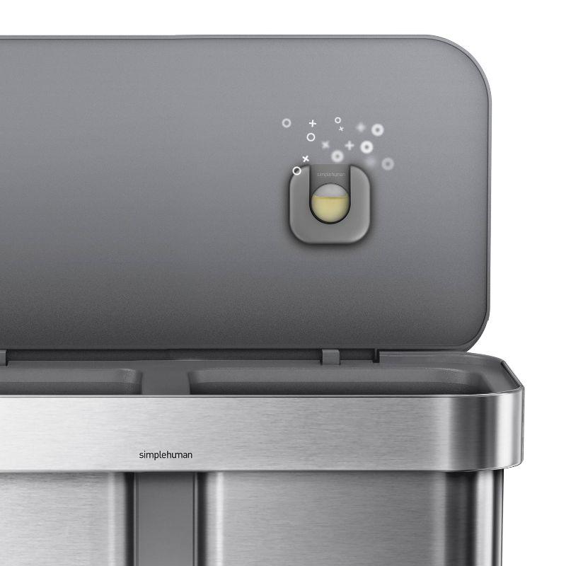 Simplehuman 58L / 15.3 Gallon Hands-Free Dual Compartment Recycling Kitchen Step Trash Can with Lid