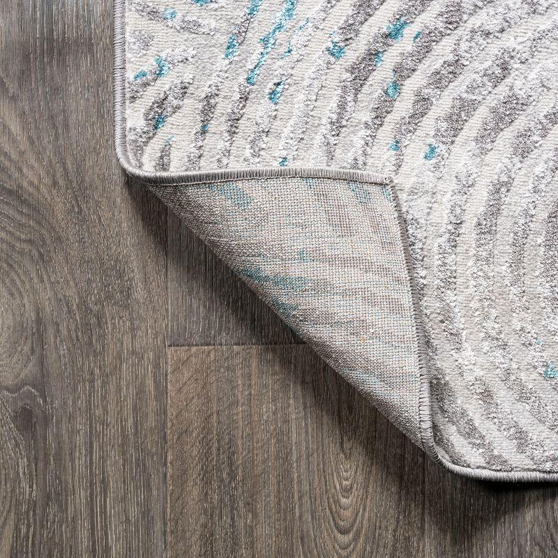 3'x5' Timeworn Modern Abstract Area Rug, Gray/Turquoise - JONATHAN Y