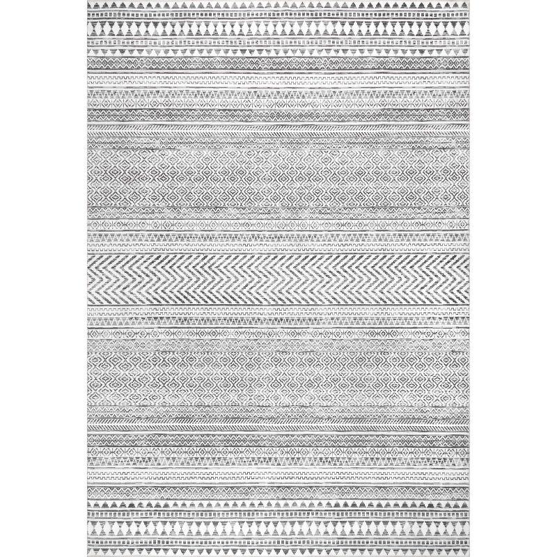 Nuloom Kira Pet Friendly Machine Washable Geometric Area Rug, 5' x 8', Grey