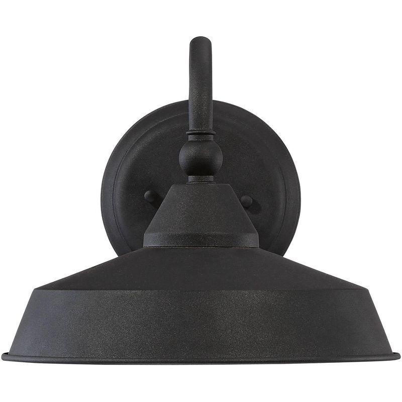 John Timberland Willard Industrial Rustic Wall Light Sconce Textured Black Hardwire 10" Fixture LED Metal Dome Shade for Bedroom Bathroom Vanity House