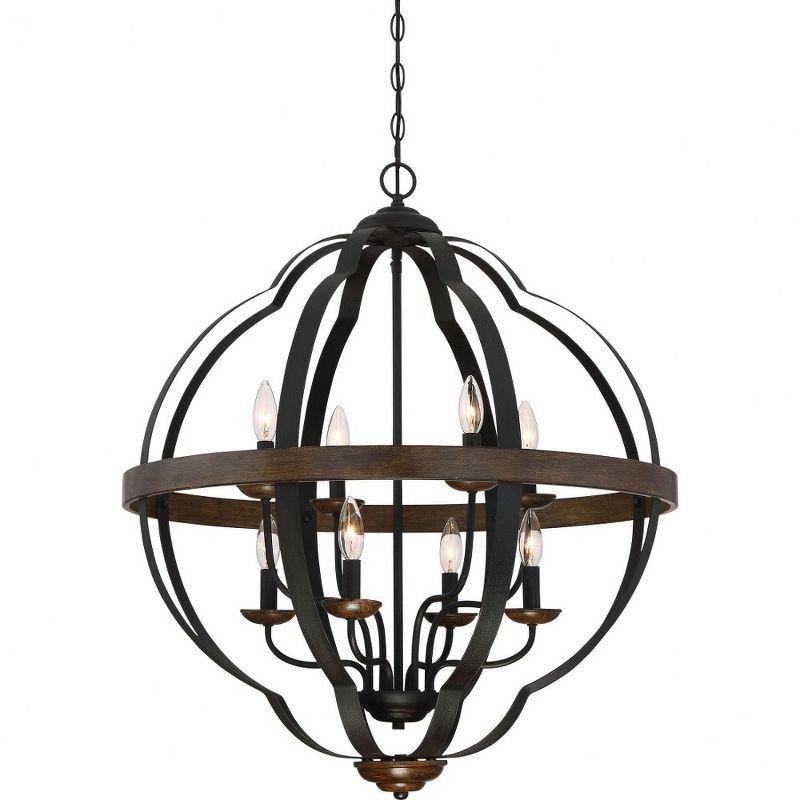 Marcado Black 8-Light Glass and Steel Chandelier