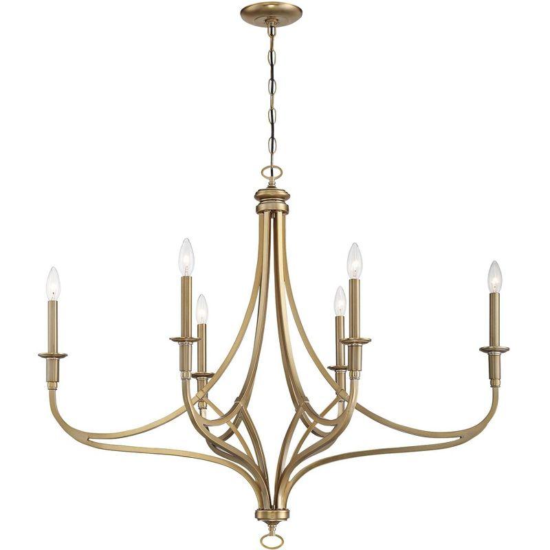 Brushed Honey Gold 40" 6-Light Candle Chandelier