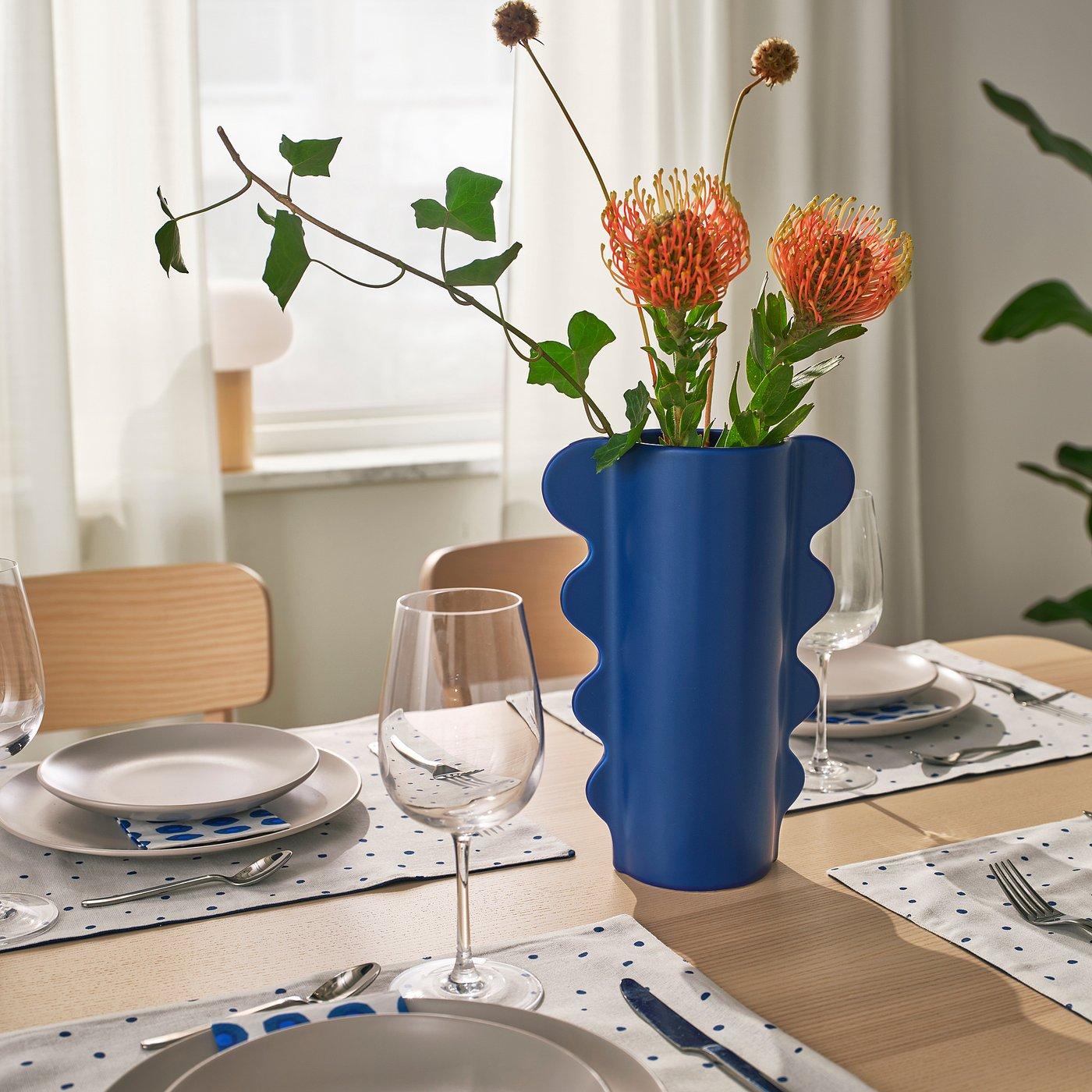 DOFTBRÄKEN Vase - dark blue 11 "