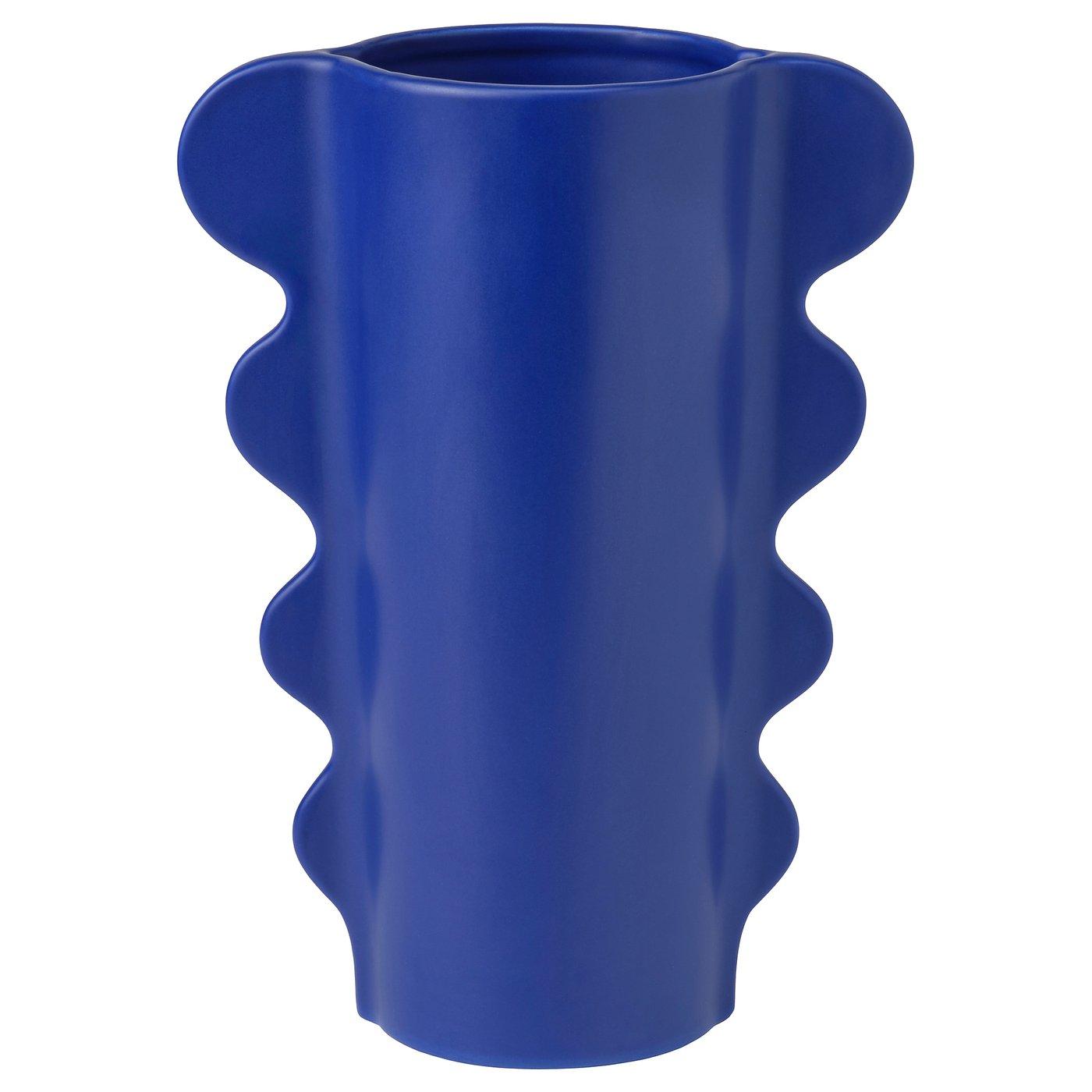 DOFTBRÄKEN Vase - dark blue 11 "