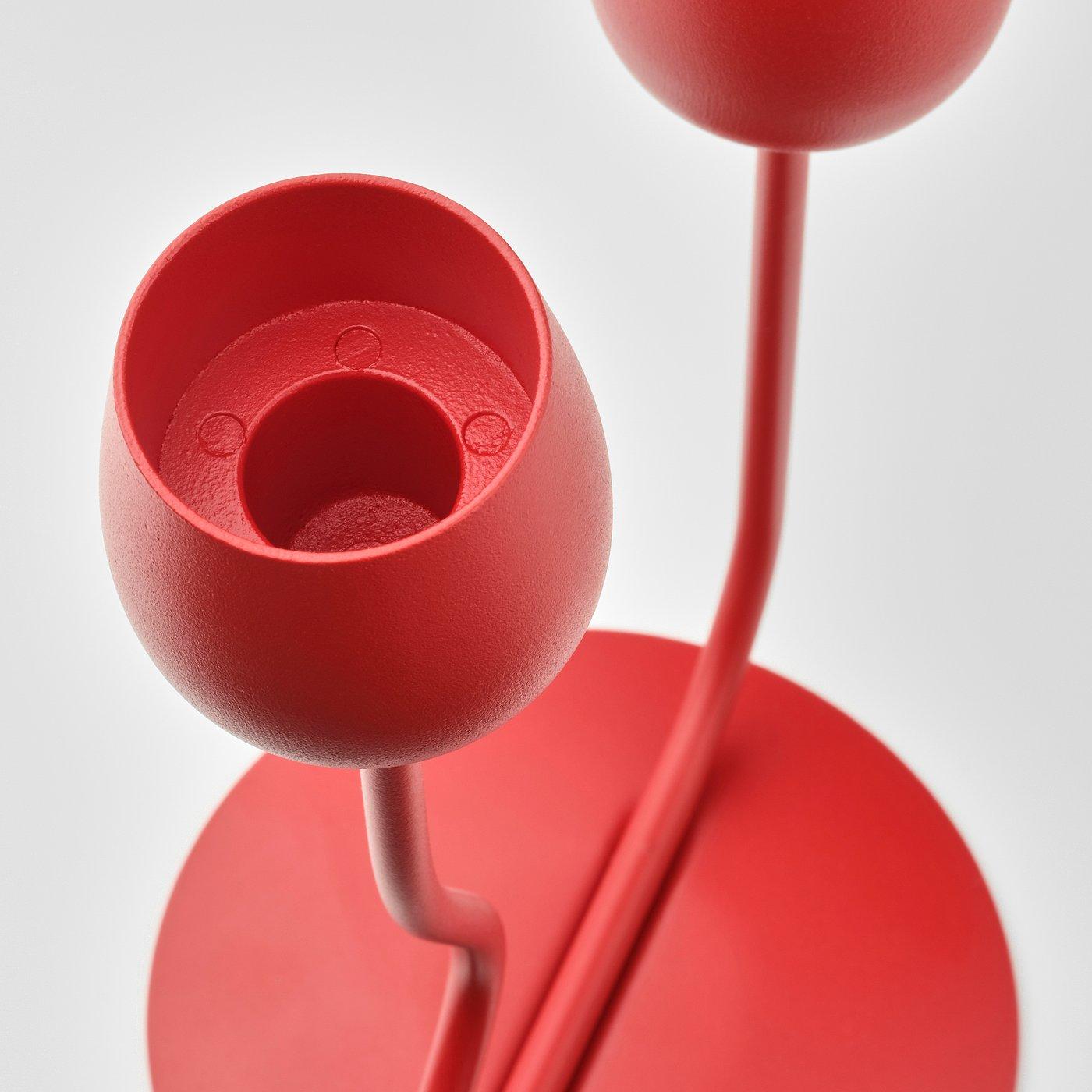 SILVERPÄRON Candlestick/tealight holder - bright red 11 "