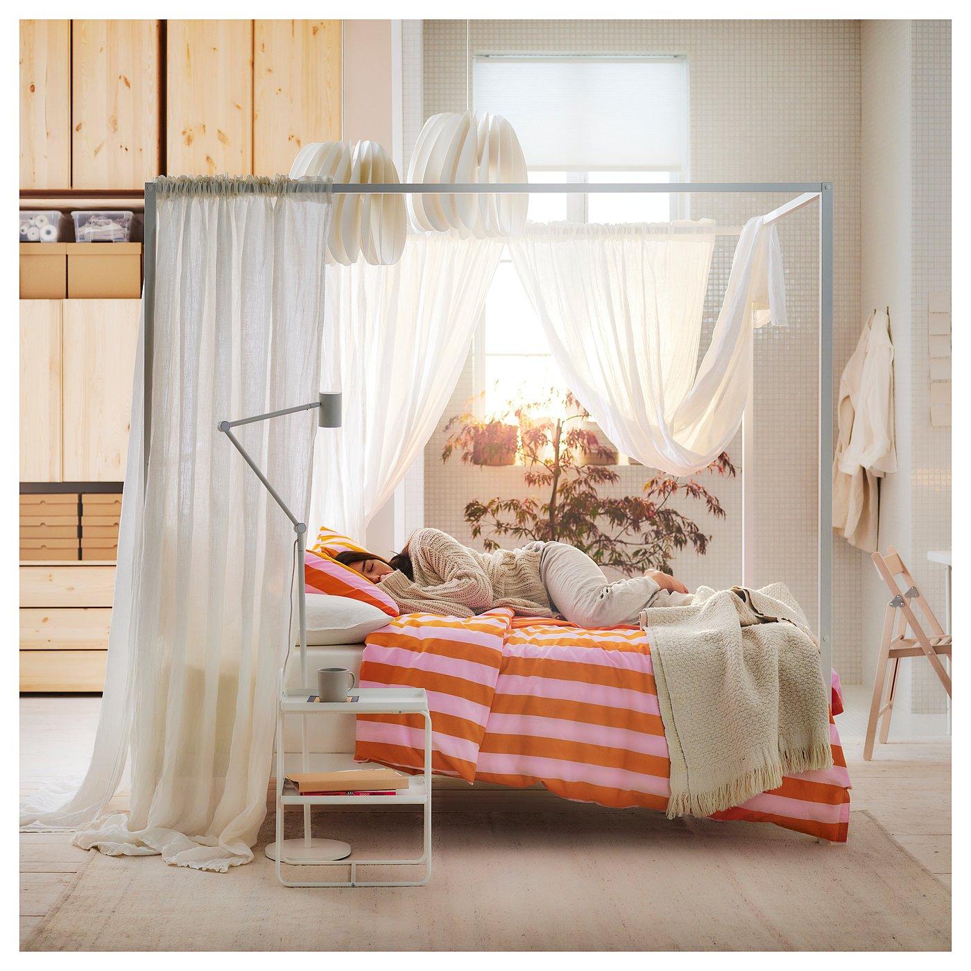 SLÅNHÖSTMAL Duvet cover and pillowcase(s) - orange/pink/stripe King