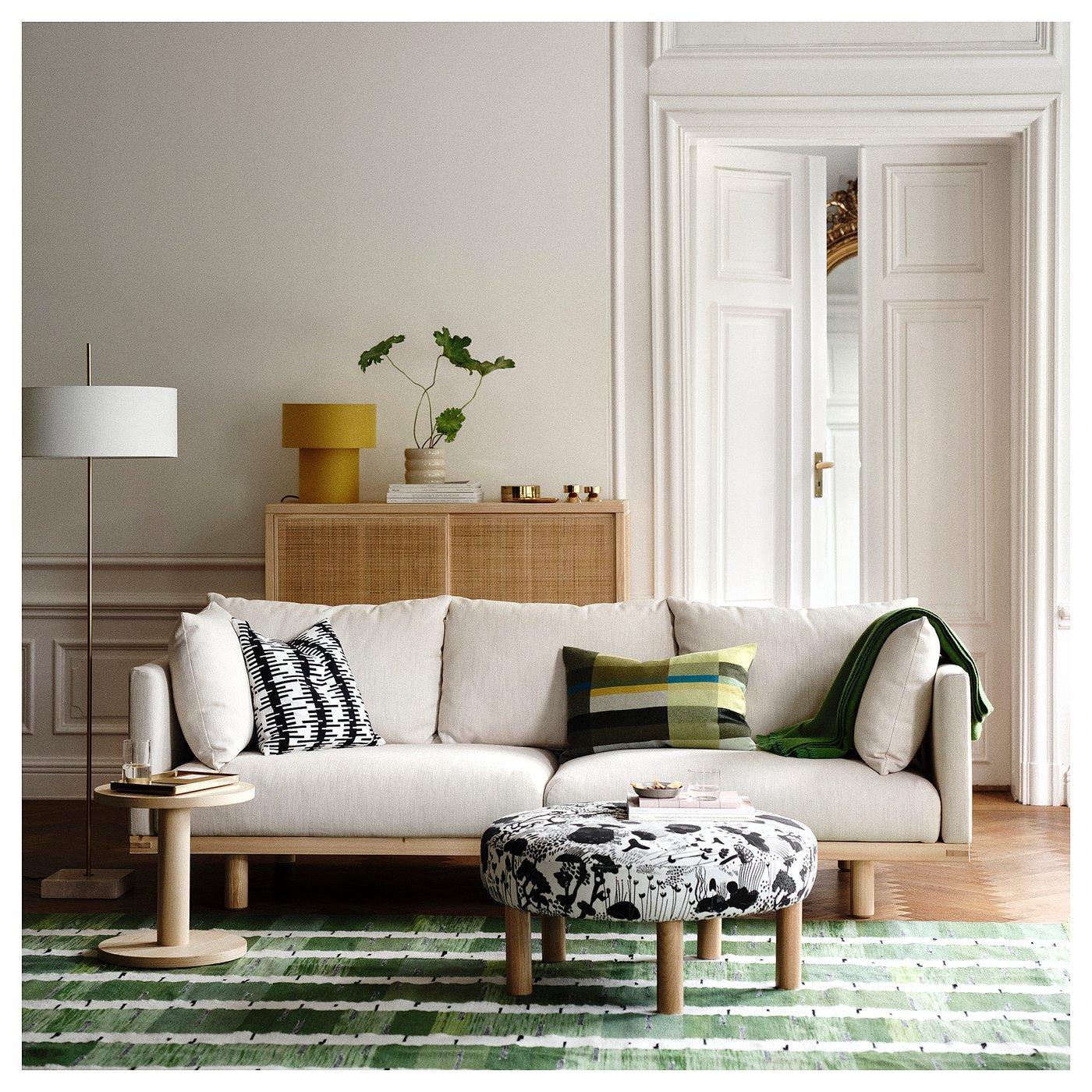 STOCKHOLM 2025 Rug, flatwoven - green/white/black handwoven 5 ' 7 "x7 ' 10 "