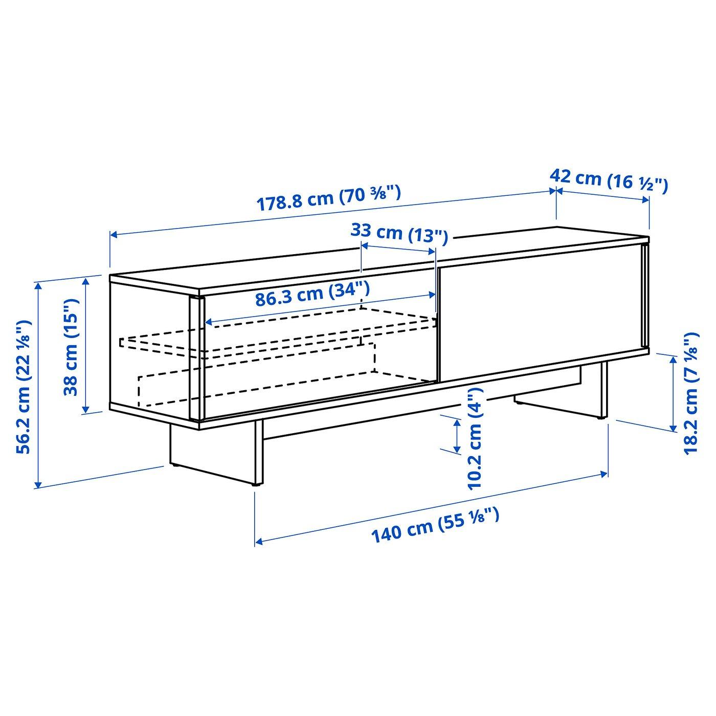 STOCKHOLM 2025 TV unit with sliding doors - oak veneer 70 3/8x16 1/2x22 1/8 "