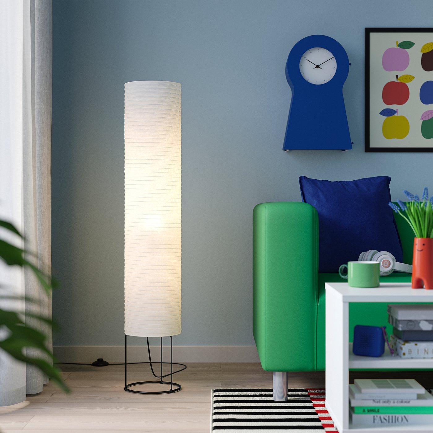 STRANDAD Floor lamp - white/black