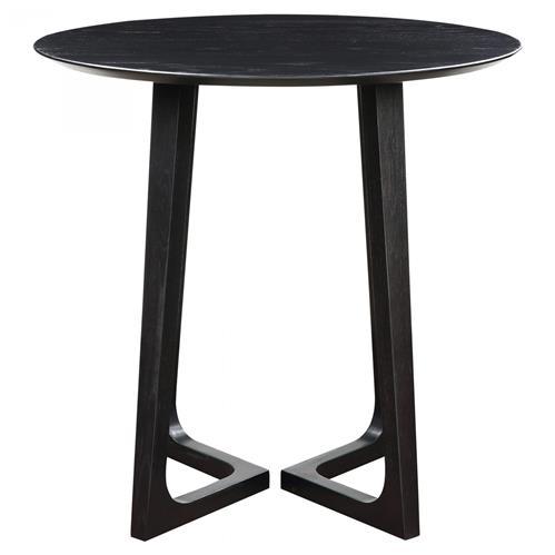 Gaven 38" Black Ash Round Mid-Century Modern Counter Table