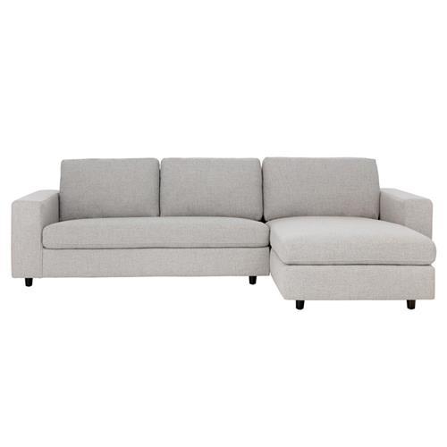 Ethan 111.5'' Marble and White Linen Modern Sofa Chaise