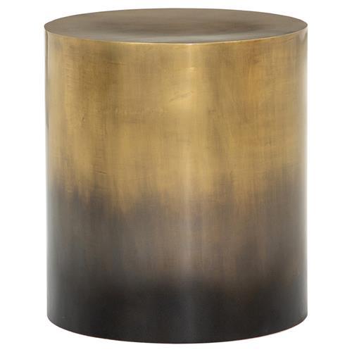 Cameron 18'' Round Black and Gold Ombre Metal End Table