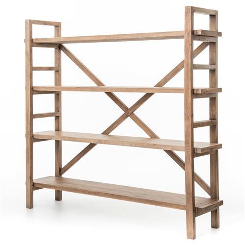 Toscana Sundried Wheat Adjustable Reclaimed Pine Large Bookshelf