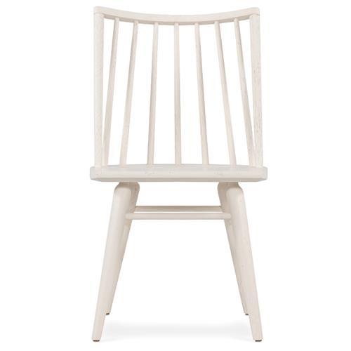 Contemporary Off-White Windsor Side Chair in Wire-Brushed Oak