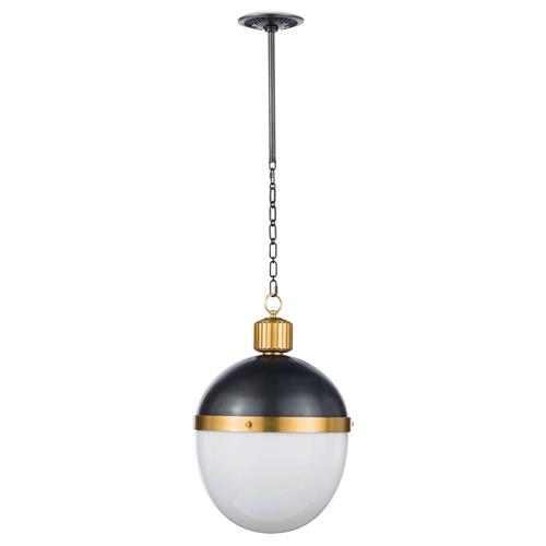 Otis 15.5" Blackened Brass Globe Pendant with Clear Cord