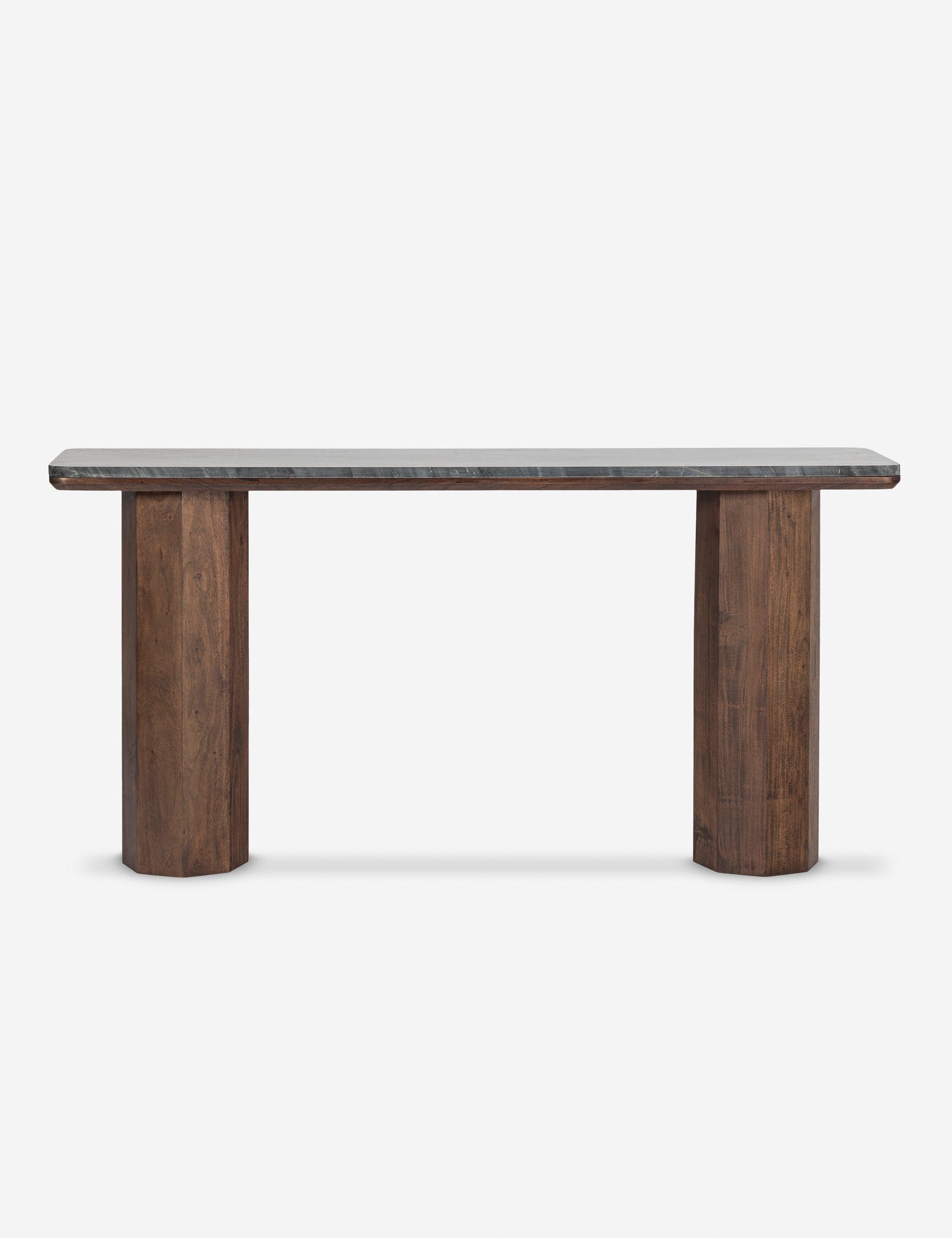 Phan Console Table - Brown and Black Marble