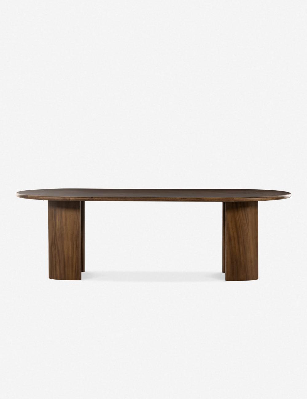 Contemporary Dark Brown Oval Wood Dining Table, 98.5"