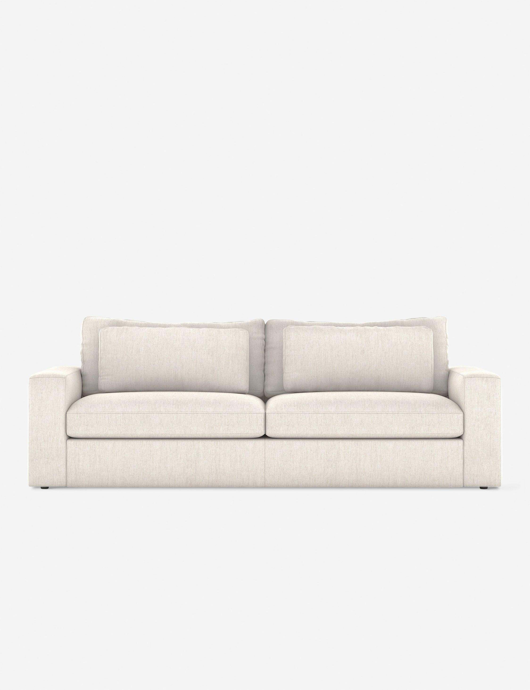 Contemporary Cream Queen Sleeper Sofa with Removable Cushions