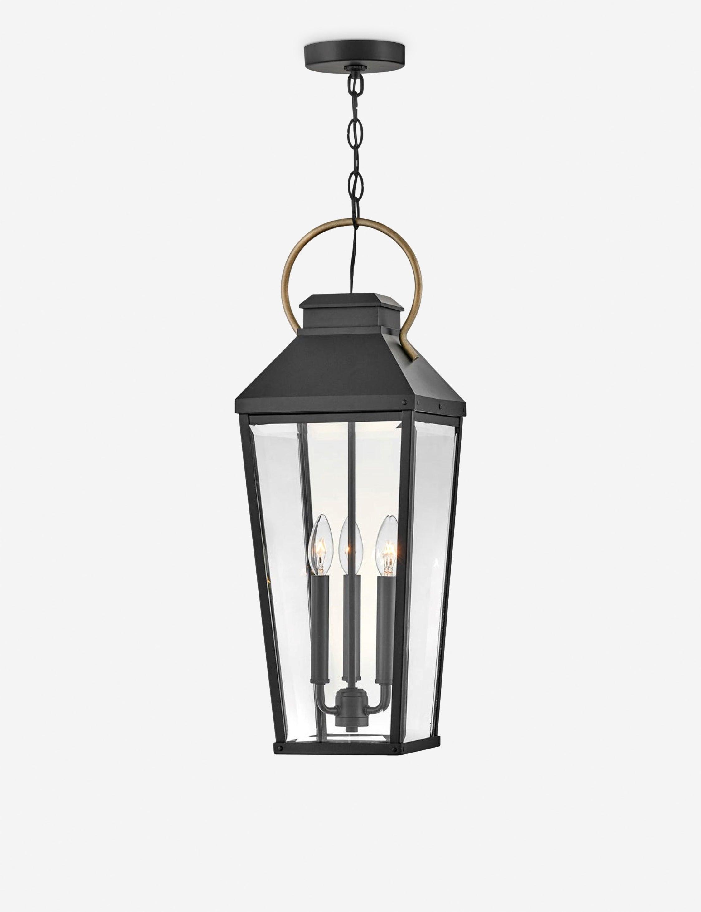 Dawson 26" Black and Bronze Outdoor Hanging Lantern