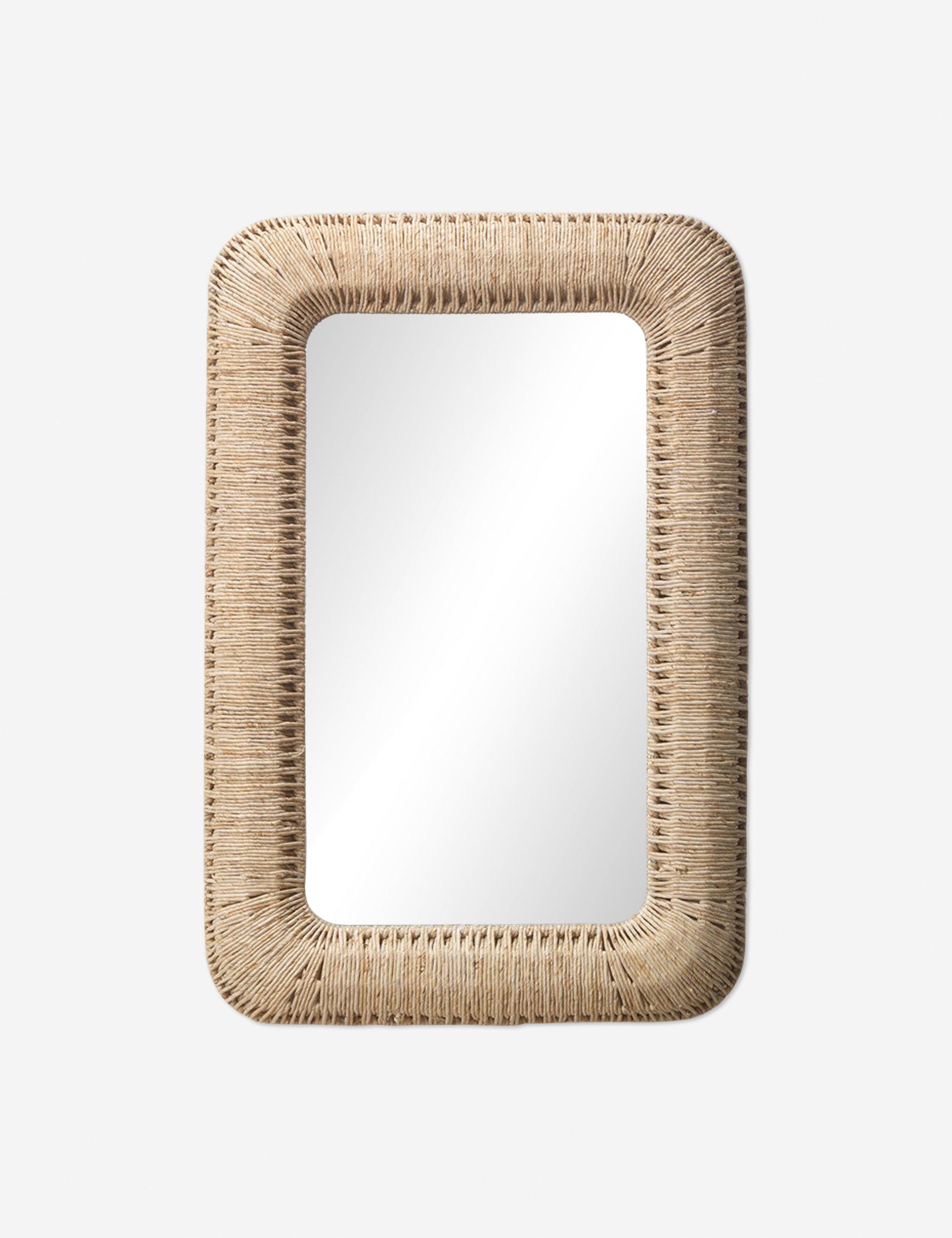 Raelyn Natural Corn Rope Wrapped Rectangular Wall Mirror