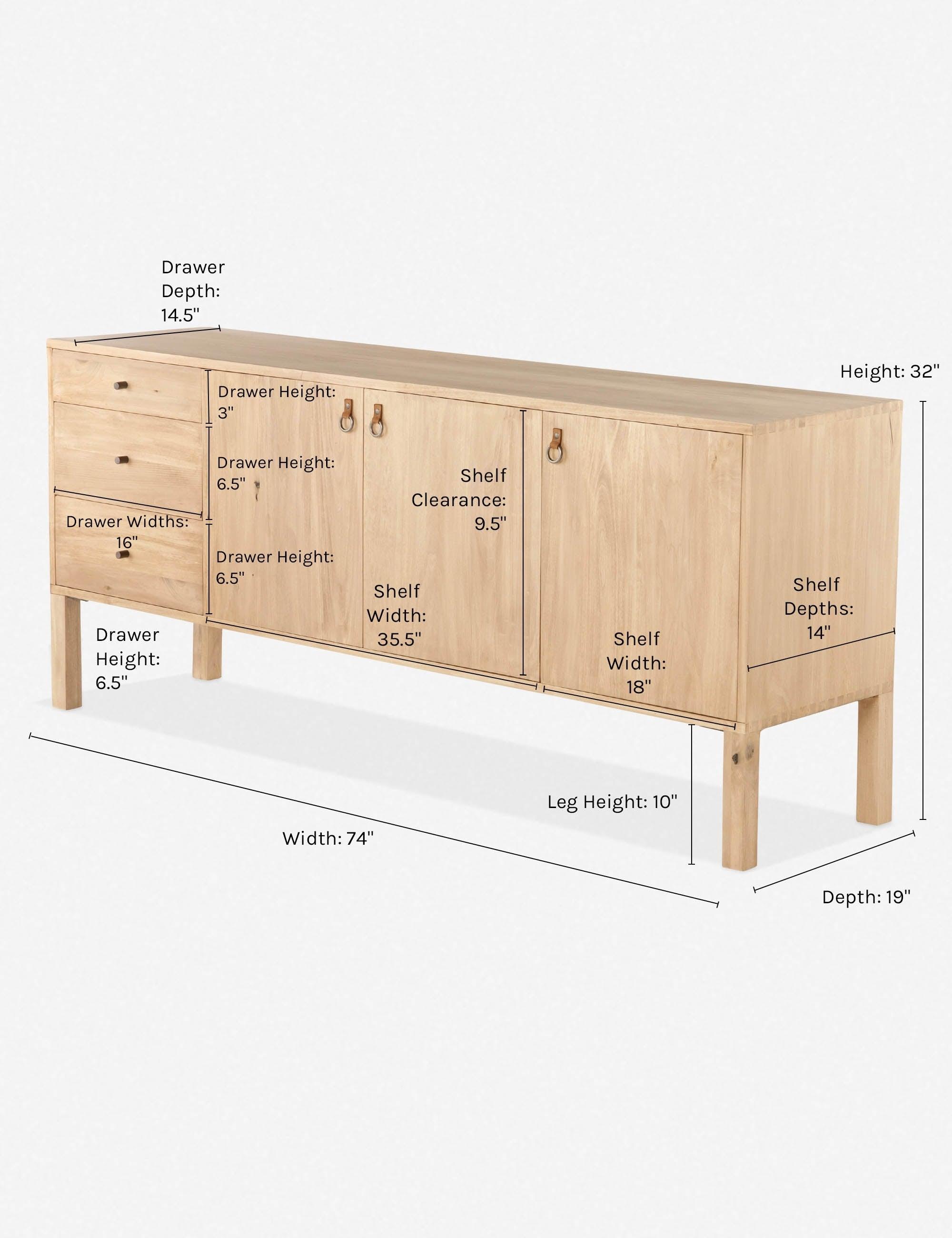 Isador Contemporary 74'' Brown Solid Poplar Sideboard