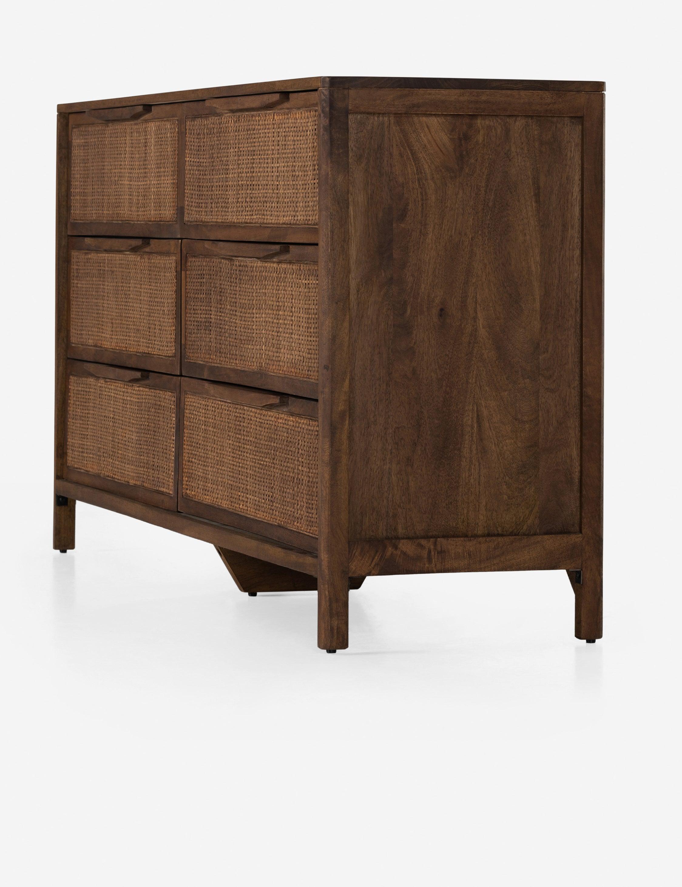Prescott Sydney 58" Coastal Brown Wash Double Dresser with Mirror