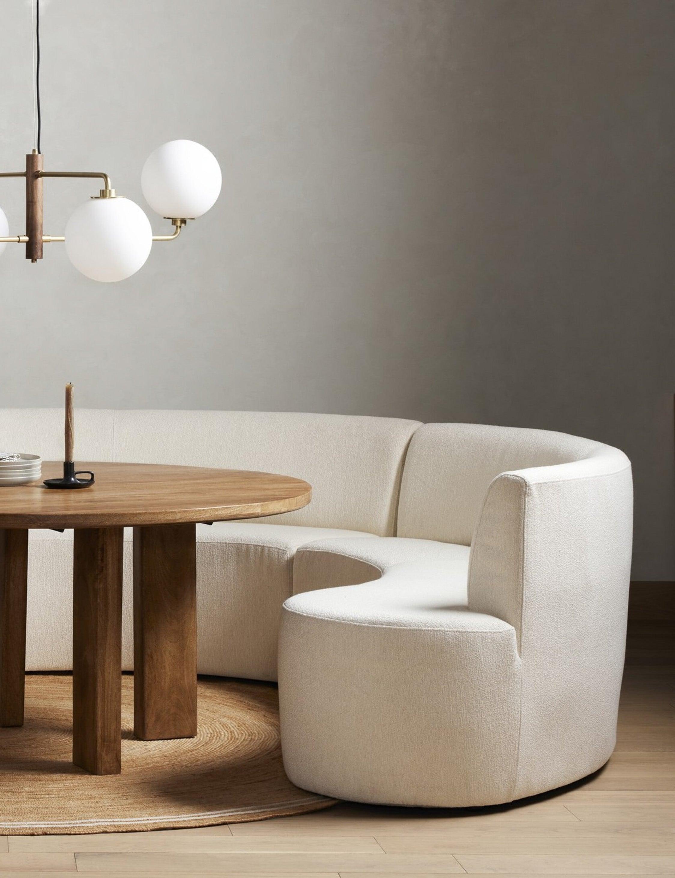 Kaylani Dining Bench - Ivory Performance Fabric