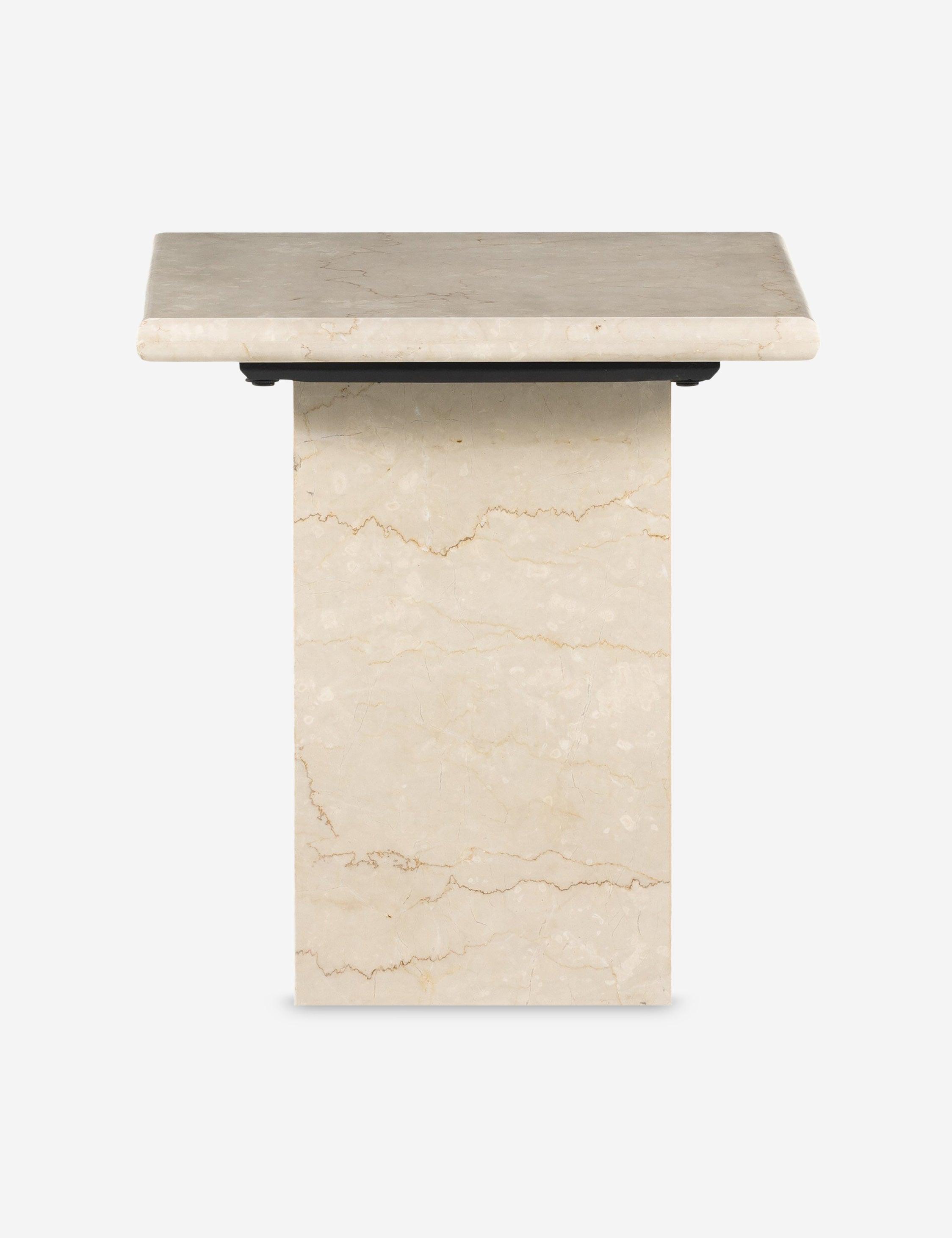 Leonel Side Table - Cream Marble