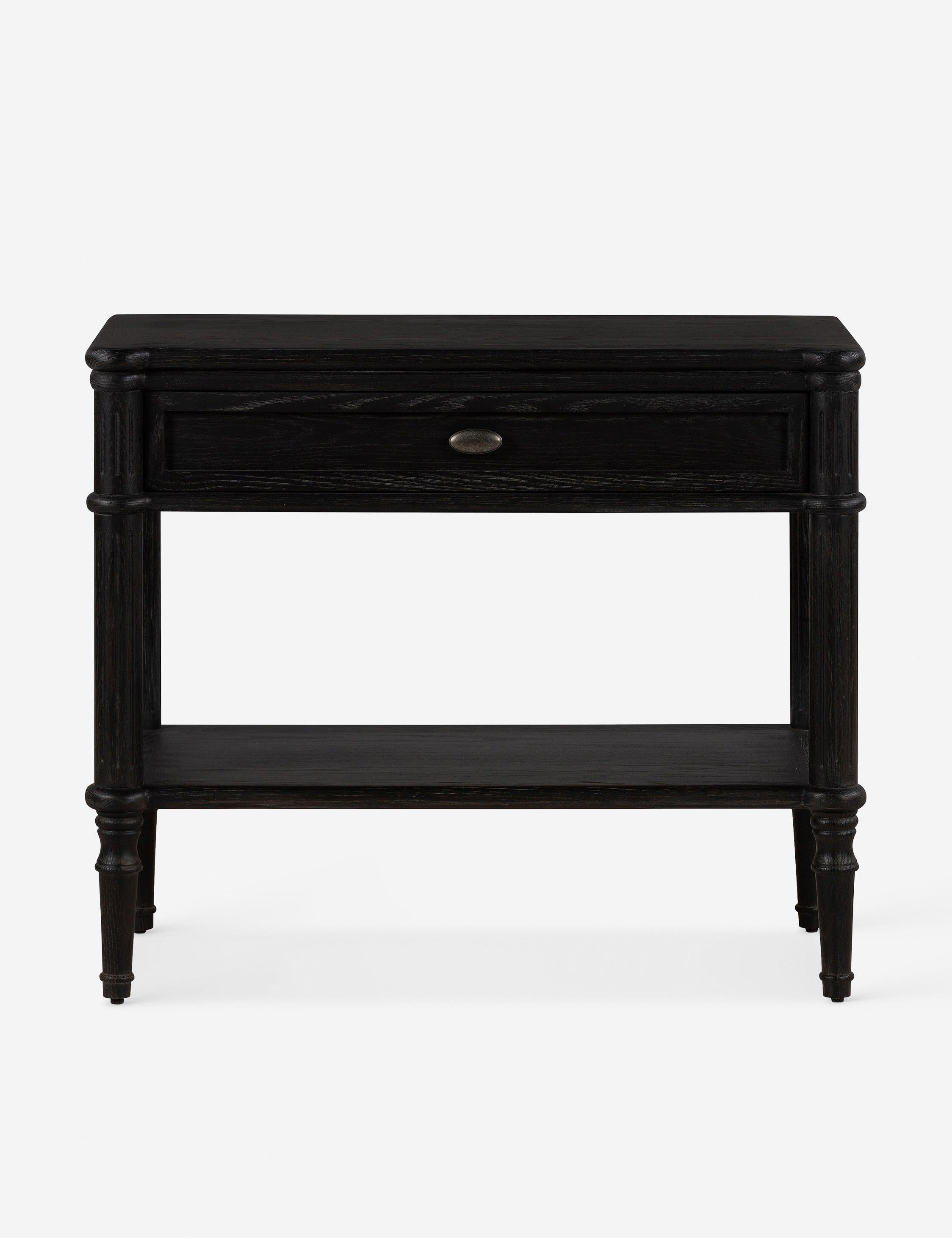 Tacorey Rustic Black Solid Oak 1-Drawer Nightstand