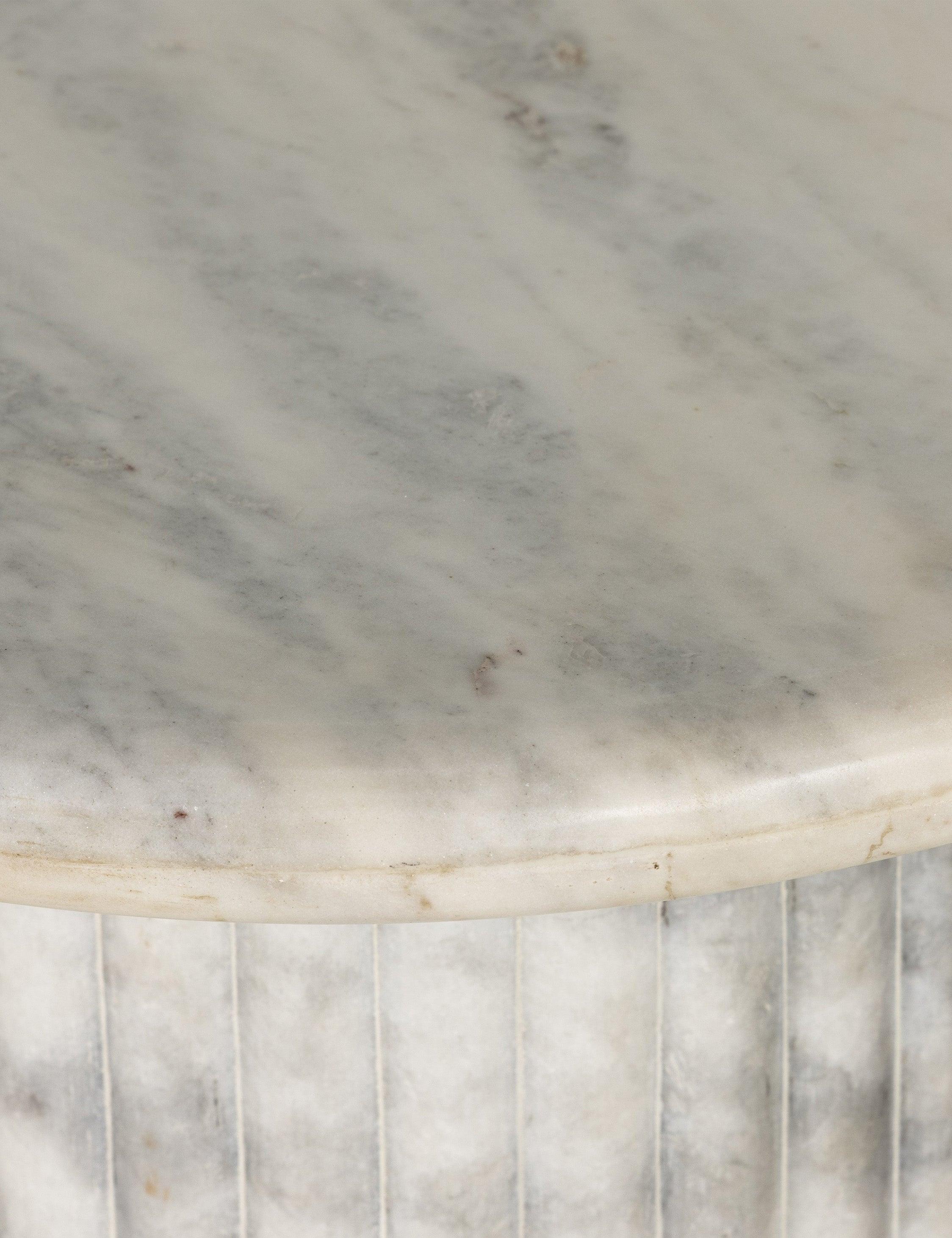 Mercer Round Side Table - White Marble