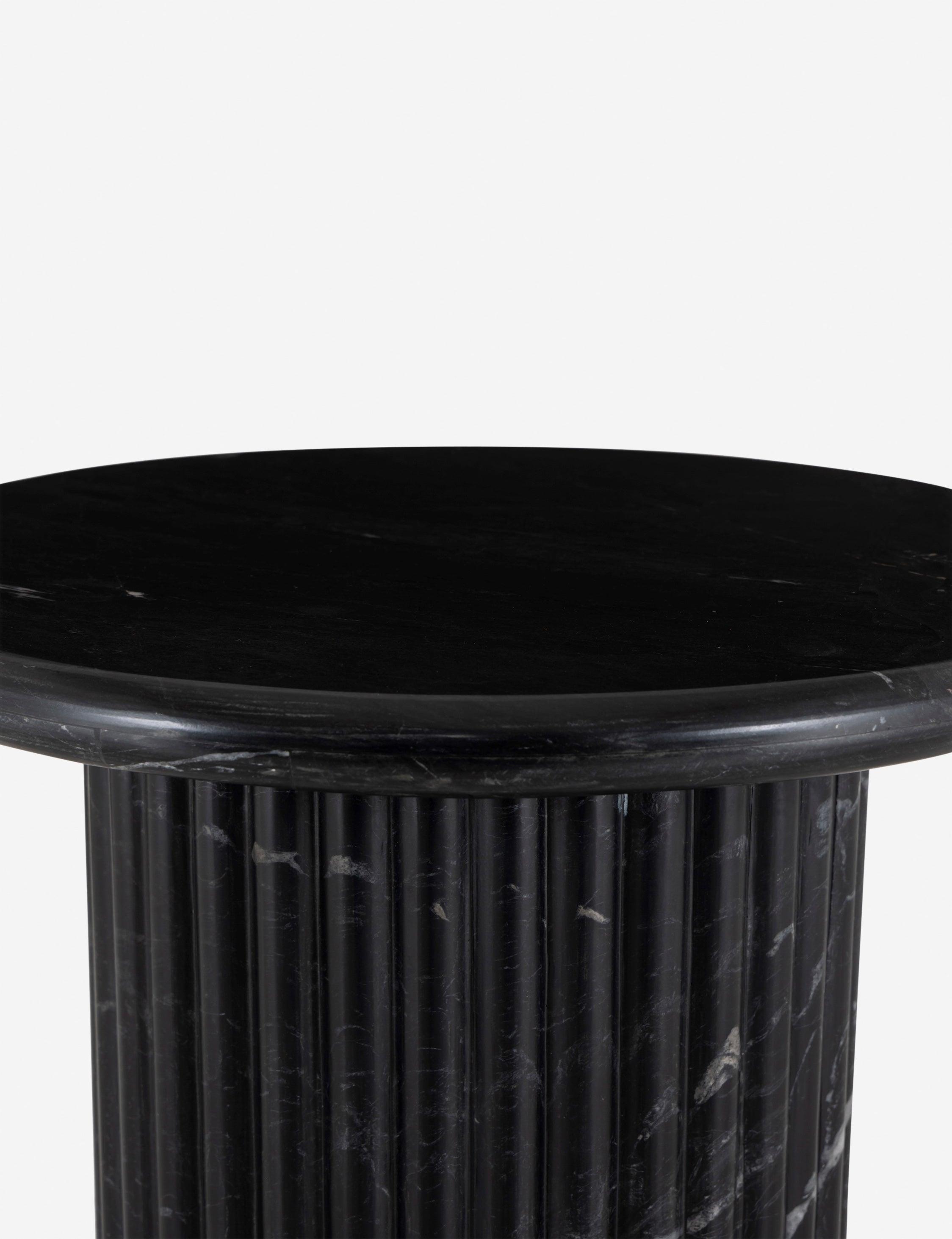 Mercer Round Side Table - Black Marble