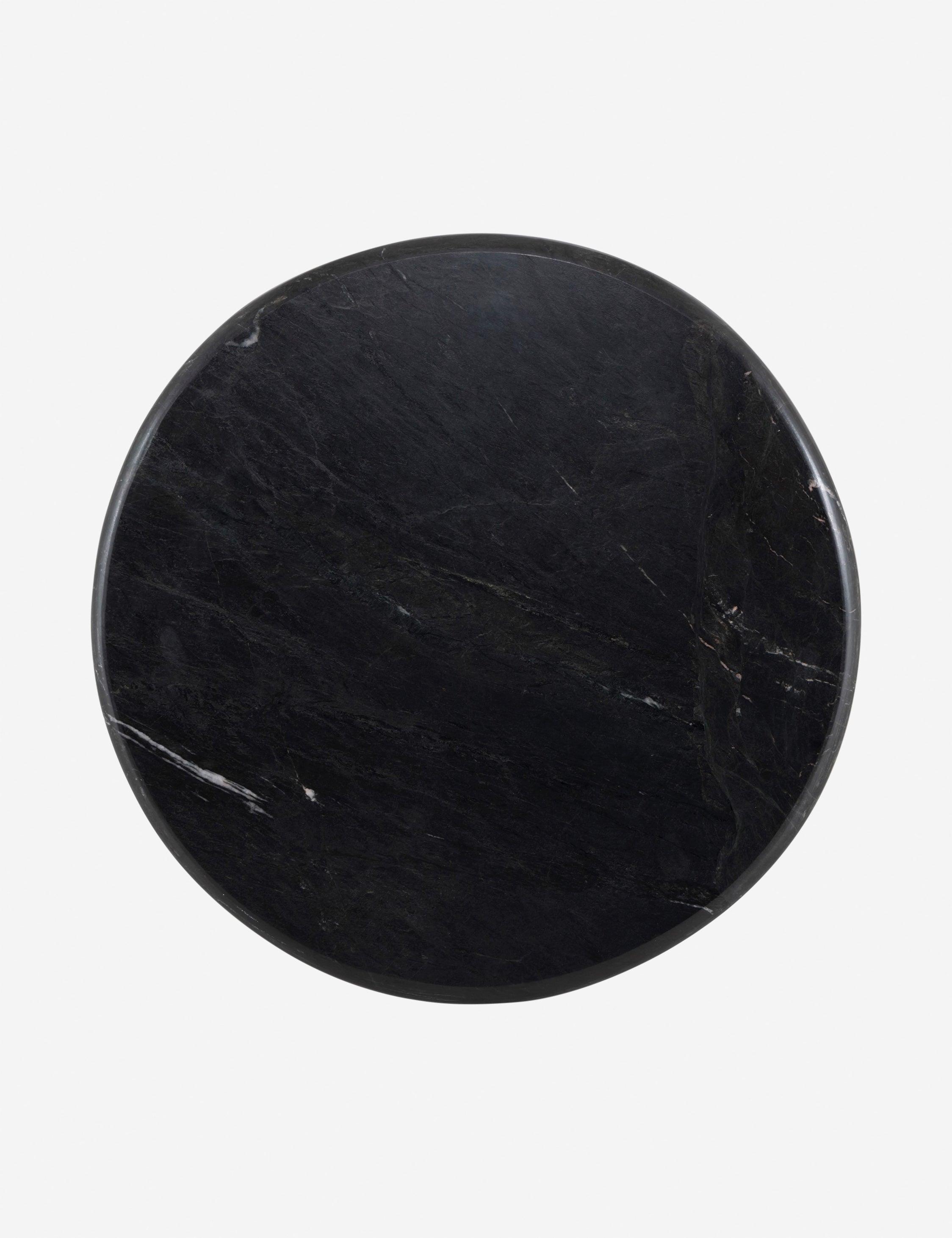 Mercer Round Side Table - Black Marble