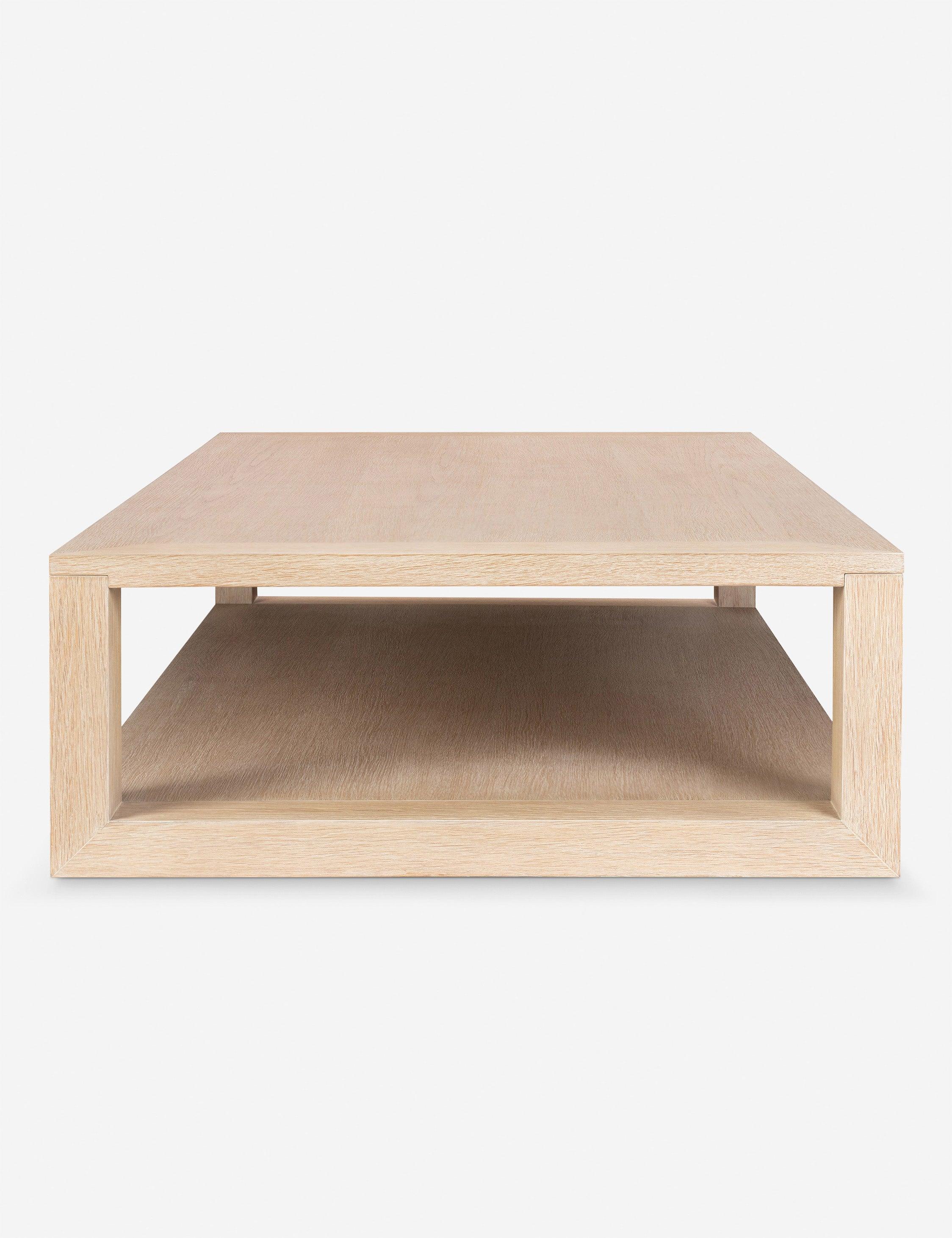 Natural Rectangular Wood Coffee Table with Storage