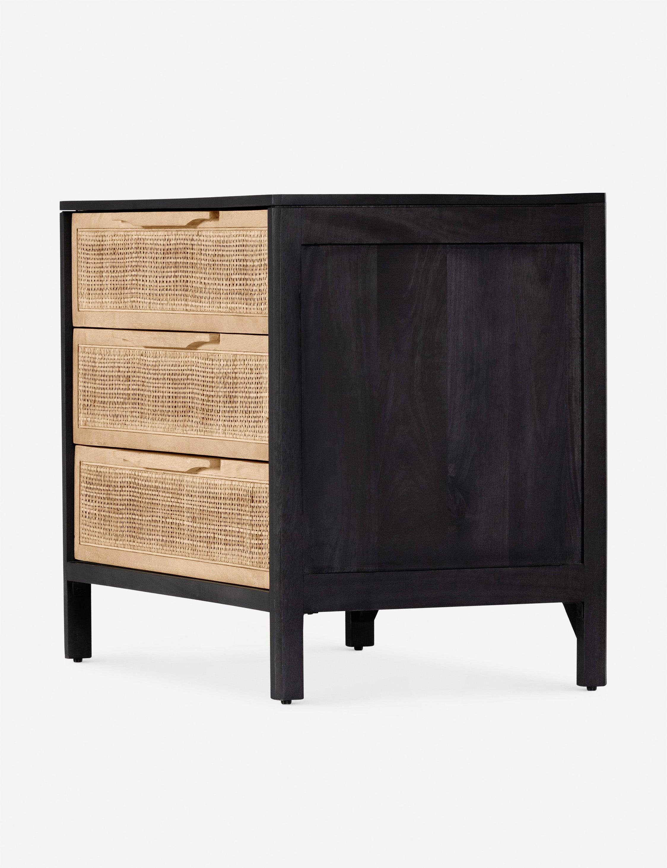 Hannah 3-Drawer Nightstand - Black and Natural