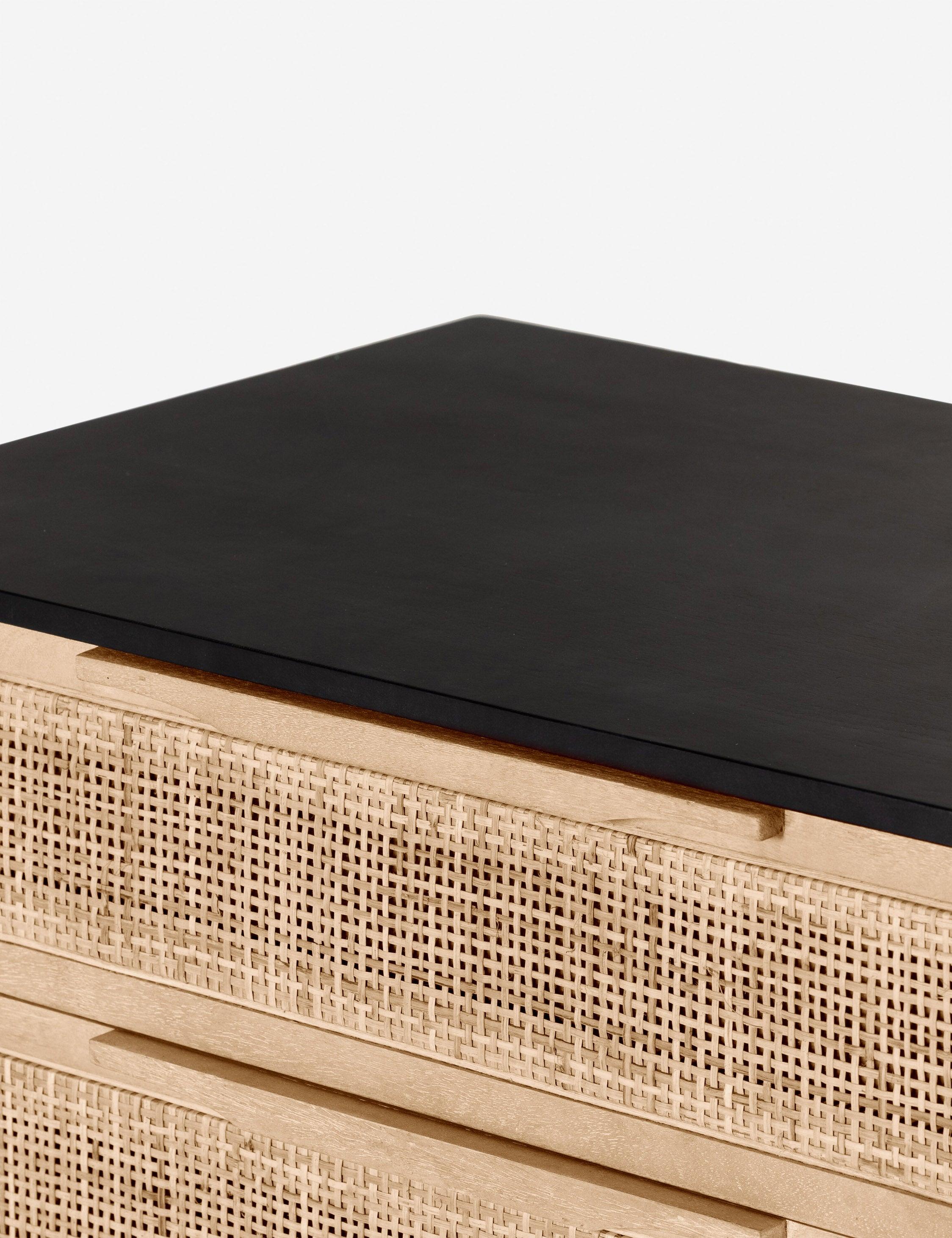 Hannah 3-Drawer Nightstand - Black and Natural