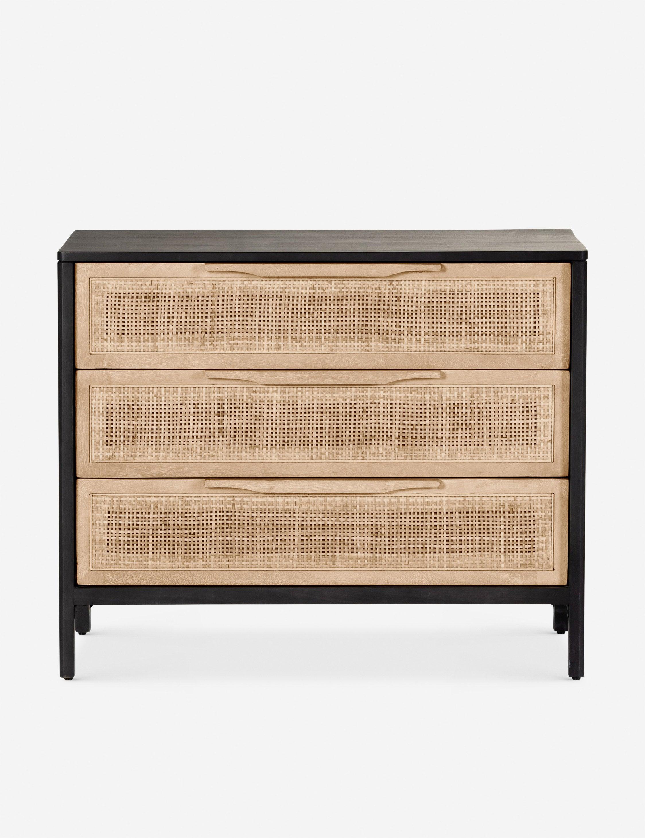 Hannah 3-Drawer Nightstand - Black and Natural