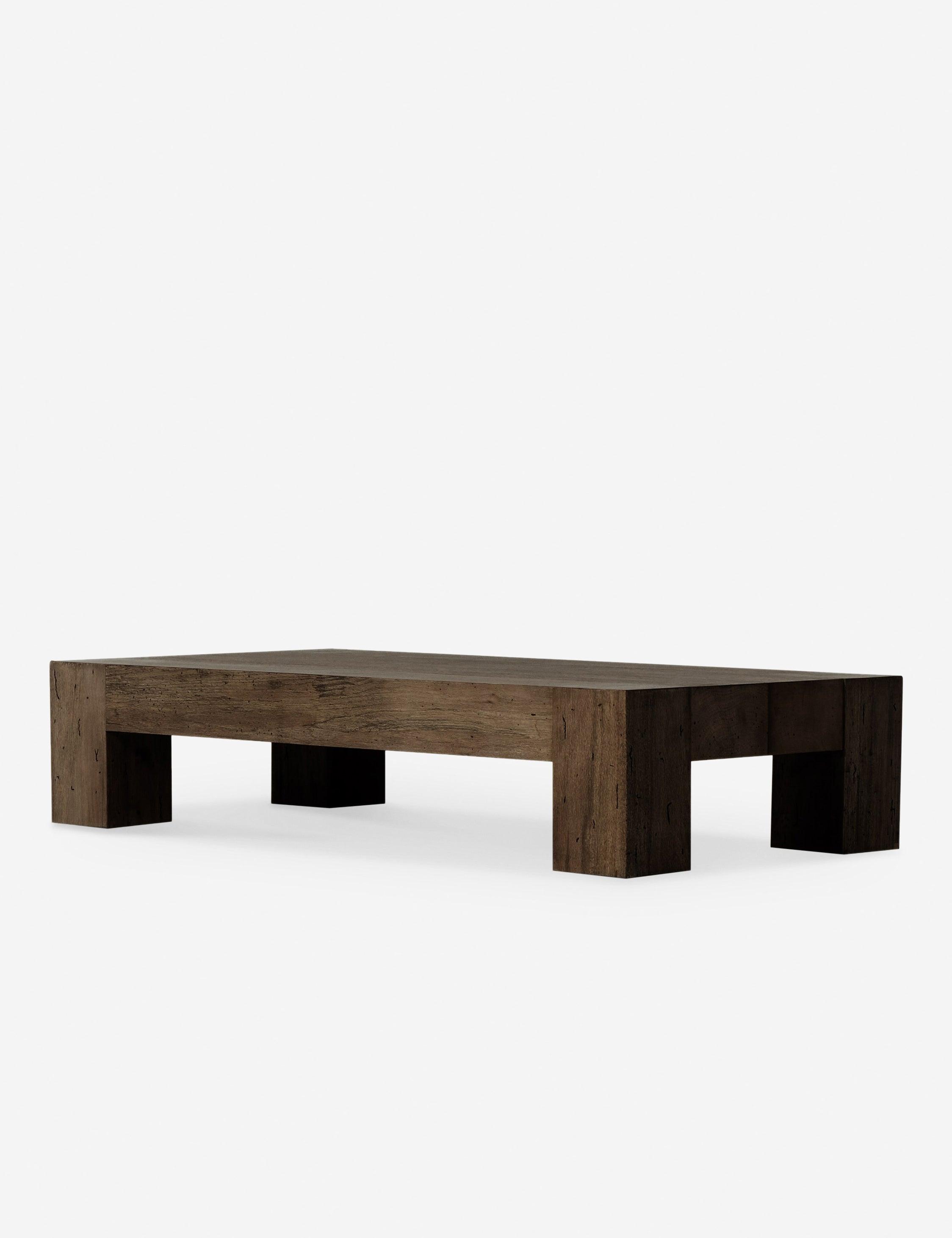 Wesson 35'' Ebony Rustic Wormwood Oak Rectangular Coffee Table with Storage