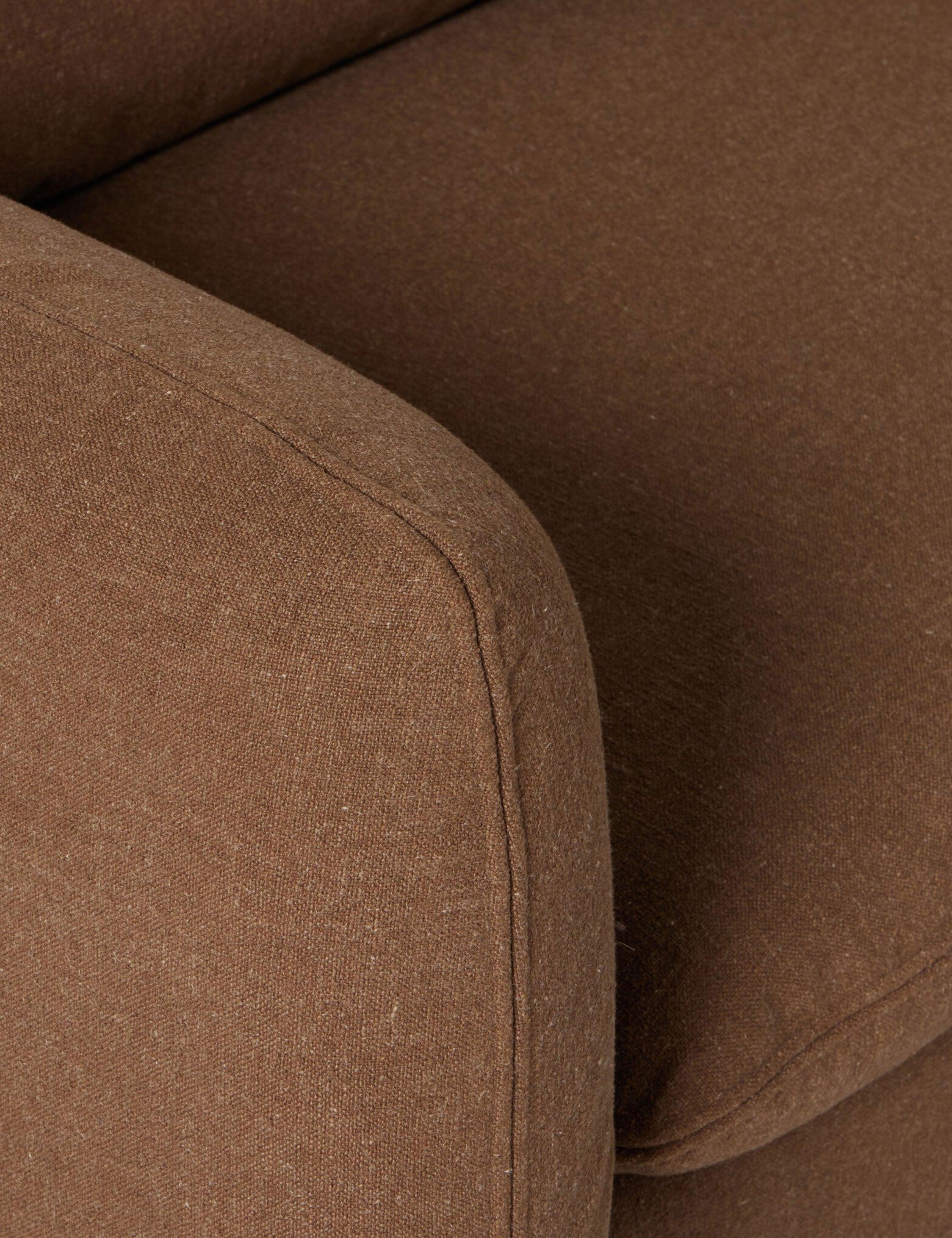 Verbena 4-Piece Sectional Sofa With Ottoman - Brown Performance Linen / Right-Facing