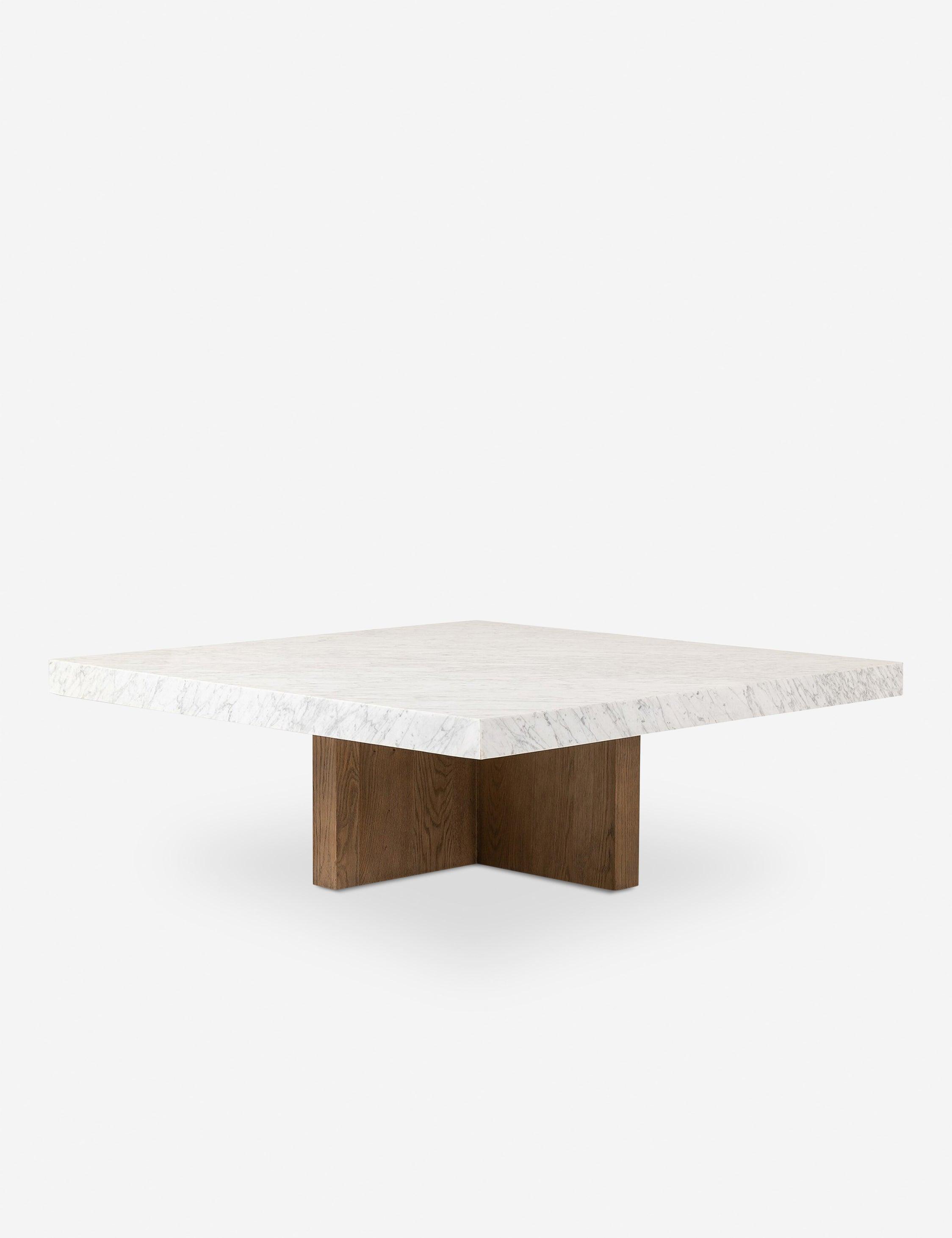 Ozawa Square Coffee Table - Brown and White Marble