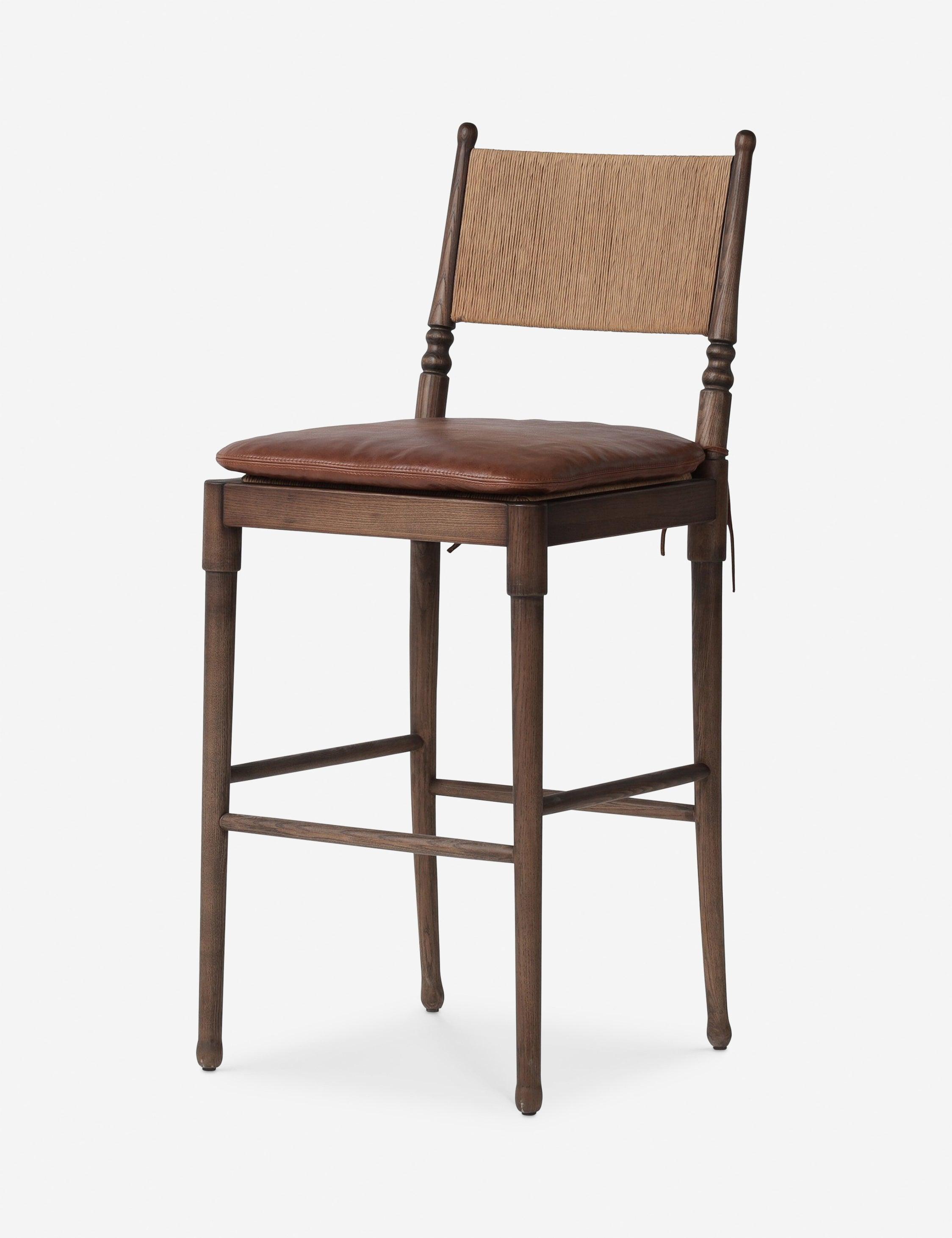 Fayth Bar and Counter Stool by Amber Lewis x Four Hands - Mahogany Leather / Bar