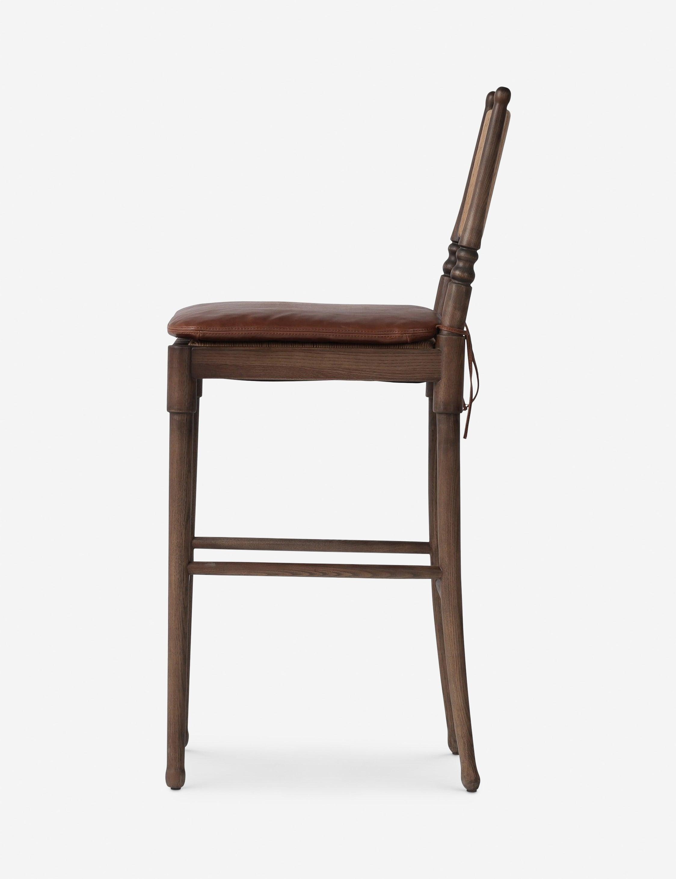 Fayth Bar and Counter Stool by Amber Lewis x Four Hands - Mahogany Leather / Bar