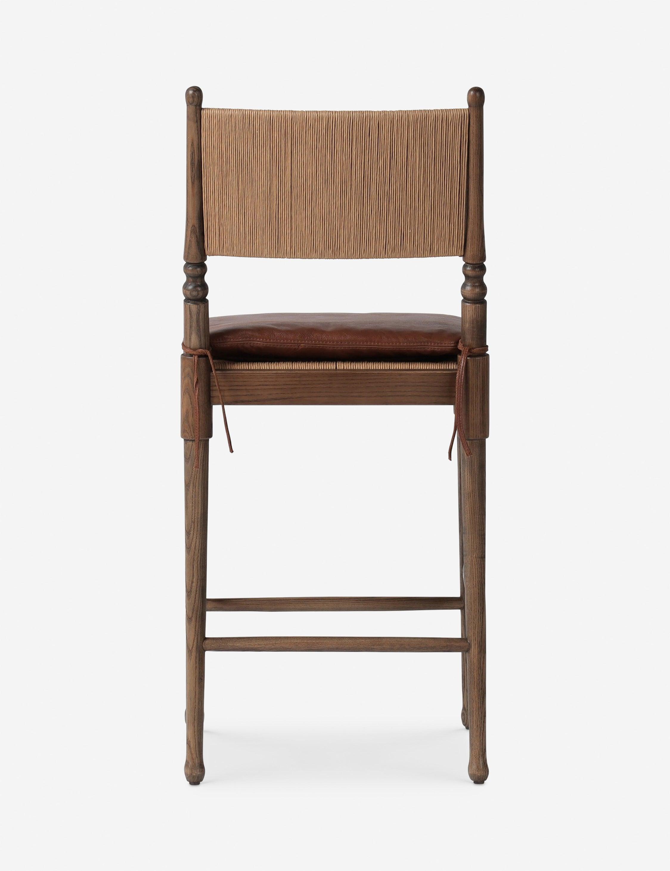 Fayth Bar and Counter Stool by Amber Lewis x Four Hands - Mahogany Leather / Counter