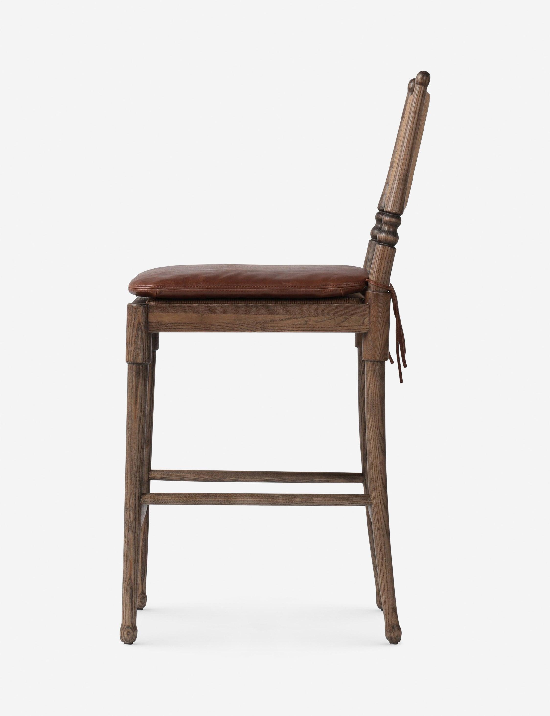 Fayth Bar and Counter Stool by Amber Lewis x Four Hands - Mahogany Leather / Counter